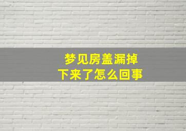 梦见房盖漏掉下来了怎么回事