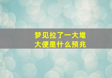 梦见拉了一大堆大便是什么预兆