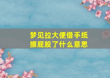 梦见拉大便借手纸擦屁股了什么意思