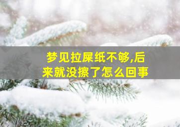 梦见拉屎纸不够,后来就没擦了怎么回事