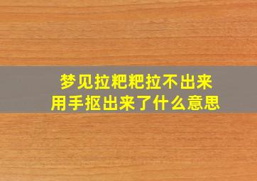 梦见拉粑粑拉不出来用手抠出来了什么意思