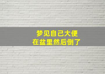 梦见自己大便在盆里然后倒了