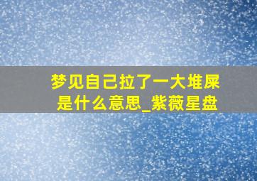 梦见自己拉了一大堆屎是什么意思_紫薇星盘