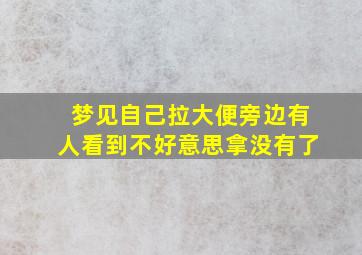 梦见自己拉大便旁边有人看到不好意思拿没有了