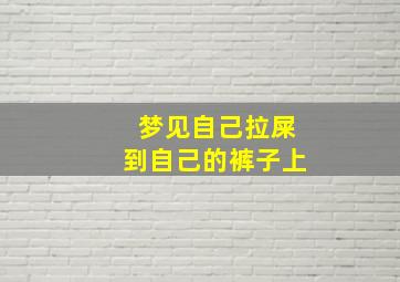 梦见自己拉屎到自己的裤子上