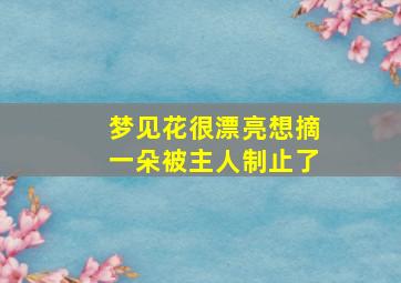 梦见花很漂亮想摘一朵被主人制止了