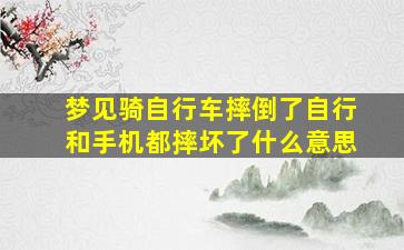 梦见骑自行车摔倒了自行和手机都摔坏了什么意思