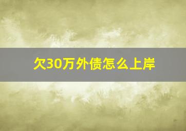 欠30万外债怎么上岸