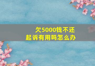 欠5000钱不还起诉有用吗怎么办