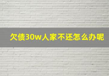 欠债30w人家不还怎么办呢