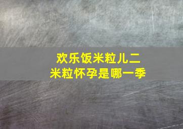 欢乐饭米粒儿二米粒怀孕是哪一季