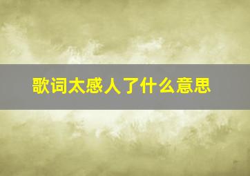 歌词太感人了什么意思