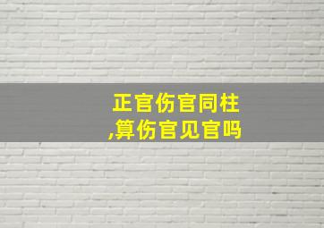 正官伤官同柱,算伤官见官吗