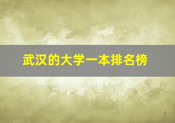 武汉的大学一本排名榜