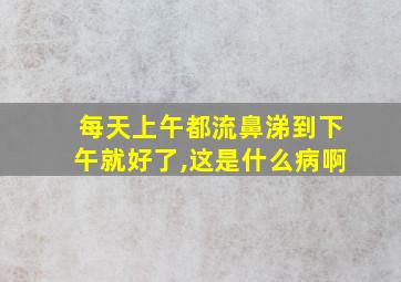 每天上午都流鼻涕到下午就好了,这是什么病啊