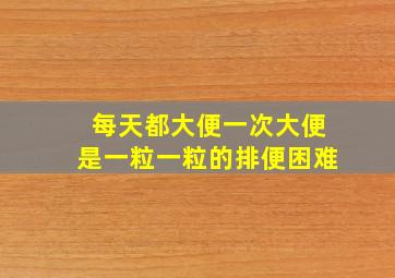 每天都大便一次大便是一粒一粒的排便困难