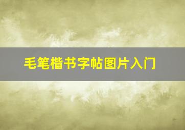 毛笔楷书字帖图片入门