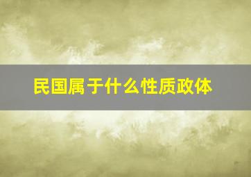 民国属于什么性质政体