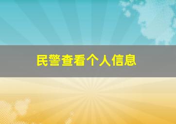 民警查看个人信息