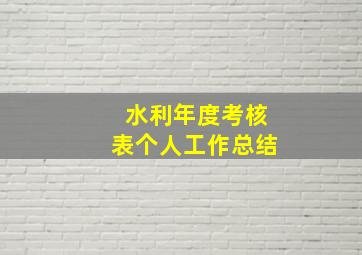 水利年度考核表个人工作总结