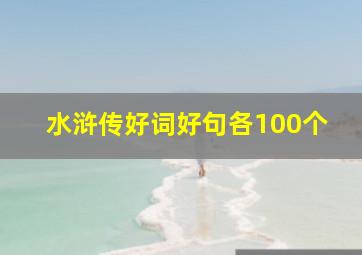 水浒传好词好句各100个