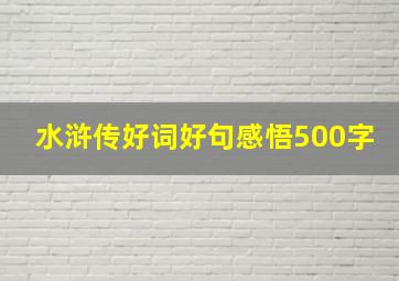 水浒传好词好句感悟500字