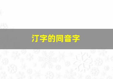 汀字的同音字