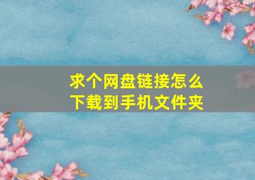 求个网盘链接怎么下载到手机文件夹