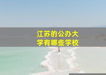 江苏的公办大学有哪些学校