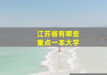 江苏省有哪些重点一本大学