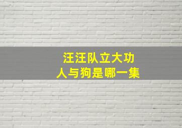 汪汪队立大功人与狗是哪一集