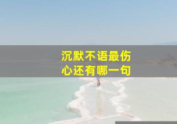 沉默不语最伤心还有哪一句