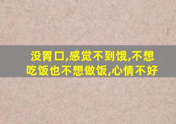 没胃口,感觉不到饿,不想吃饭也不想做饭,心情不好