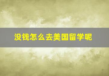 没钱怎么去美国留学呢