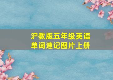 沪教版五年级英语单词速记图片上册