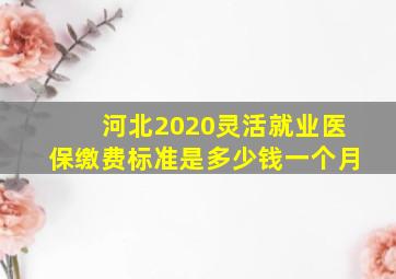 河北2020灵活就业医保缴费标准是多少钱一个月