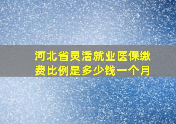 河北省灵活就业医保缴费比例是多少钱一个月