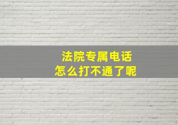 法院专属电话怎么打不通了呢