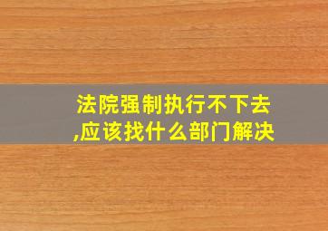 法院强制执行不下去,应该找什么部门解决