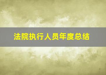 法院执行人员年度总结