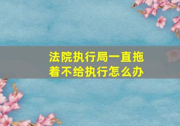 法院执行局一直拖着不给执行怎么办