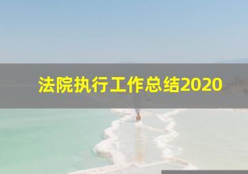 法院执行工作总结2020