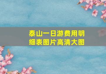 泰山一日游费用明细表图片高清大图