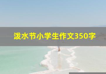 泼水节小学生作文350字