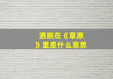 洒脱在《草原》里是什么意思