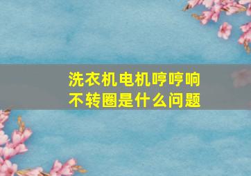 洗衣机电机哼哼响不转圈是什么问题