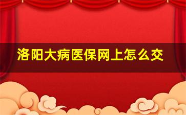 洛阳大病医保网上怎么交