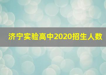 济宁实验高中2020招生人数