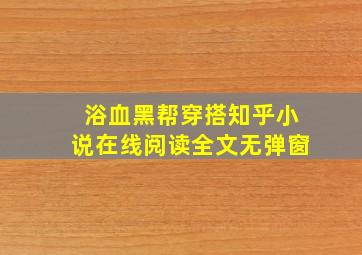 浴血黑帮穿搭知乎小说在线阅读全文无弹窗