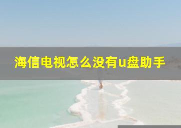 海信电视怎么没有u盘助手